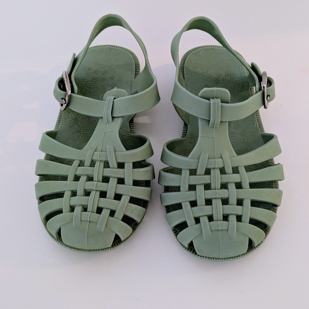 Green Strappy Jelly Sandals